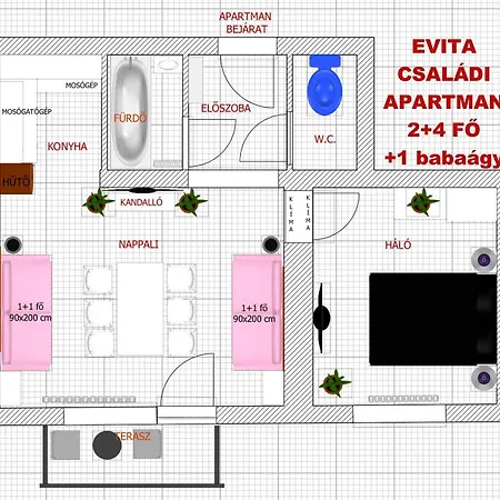 דירה Evita - Nyari Szezon Junius 1 - Augusztus 31 Hajdúszoboszló