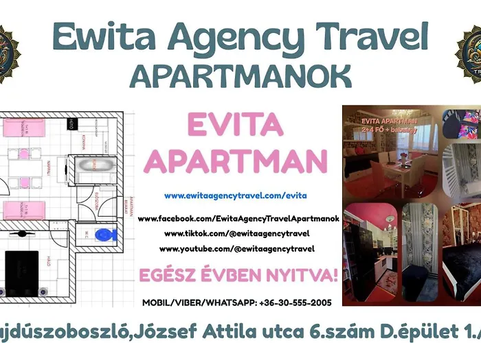 Evita Apartman Hajduszoboszlo Junius 1 - Augusztus 31 * Hajdúszoboszló